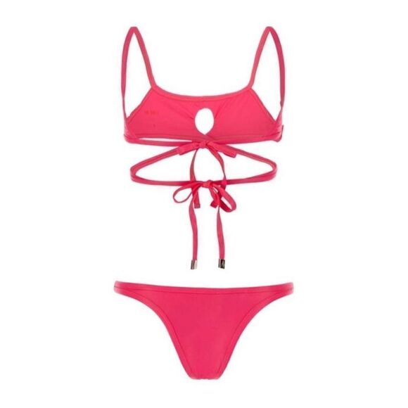 Attico The Attico NWT Cut Out Detailed Stretched Bikini Set in Fuchsia Sz M $350 - Picture 7 of 12